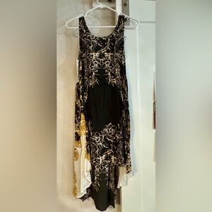 Free People Black and Gold Floral Maxi Dress